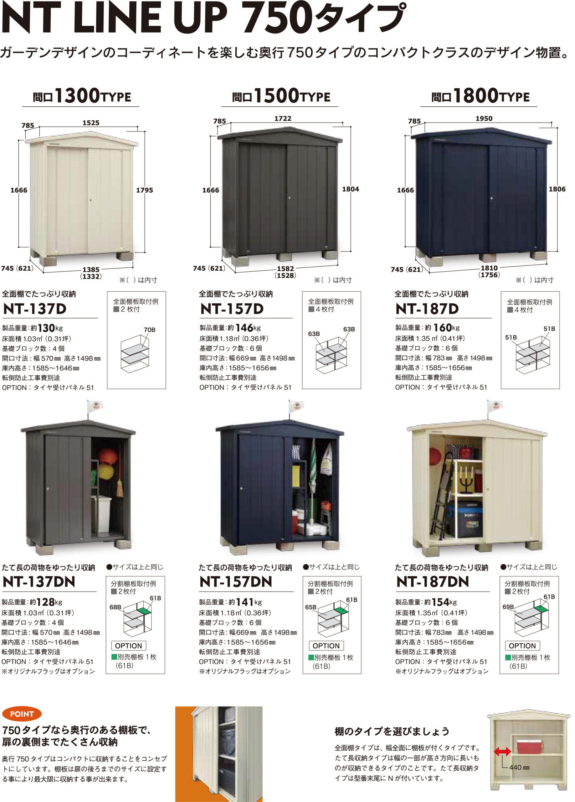 NT LINE UP 750タイプ